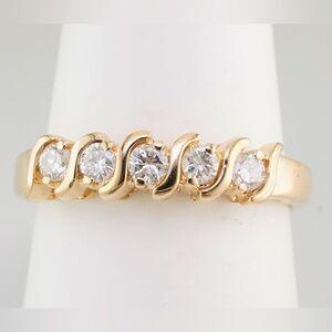Solid 14k Natural Diamond Anniversary Band
